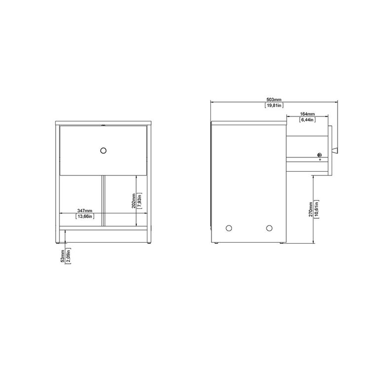 May Bedside Cabinet - 1 Drawer - Black