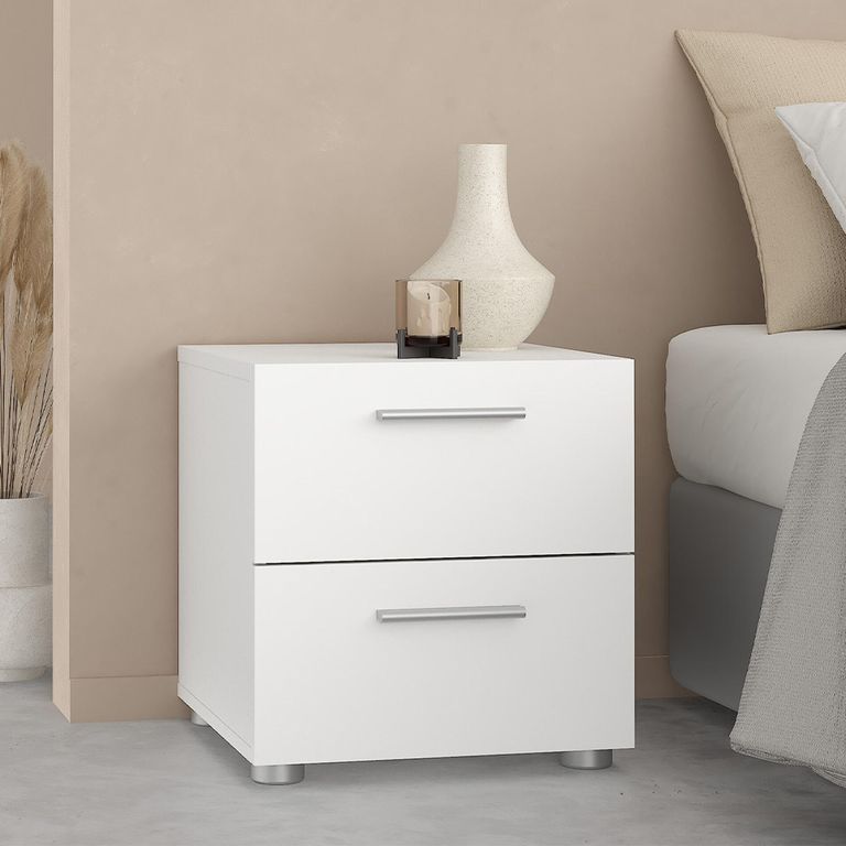 Pepe Bedside Cabinet - 2 Drawer - White