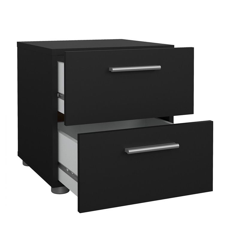 Pepe Bedside Cabinet - 2 Drawer - Black