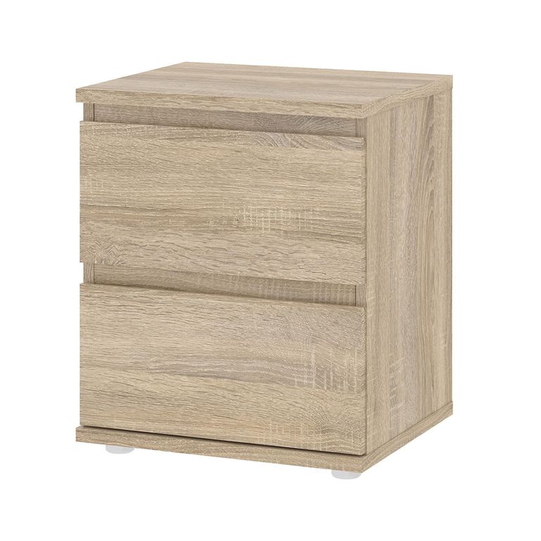Nova Bedside Cabinet - 2 Drawer - Oak