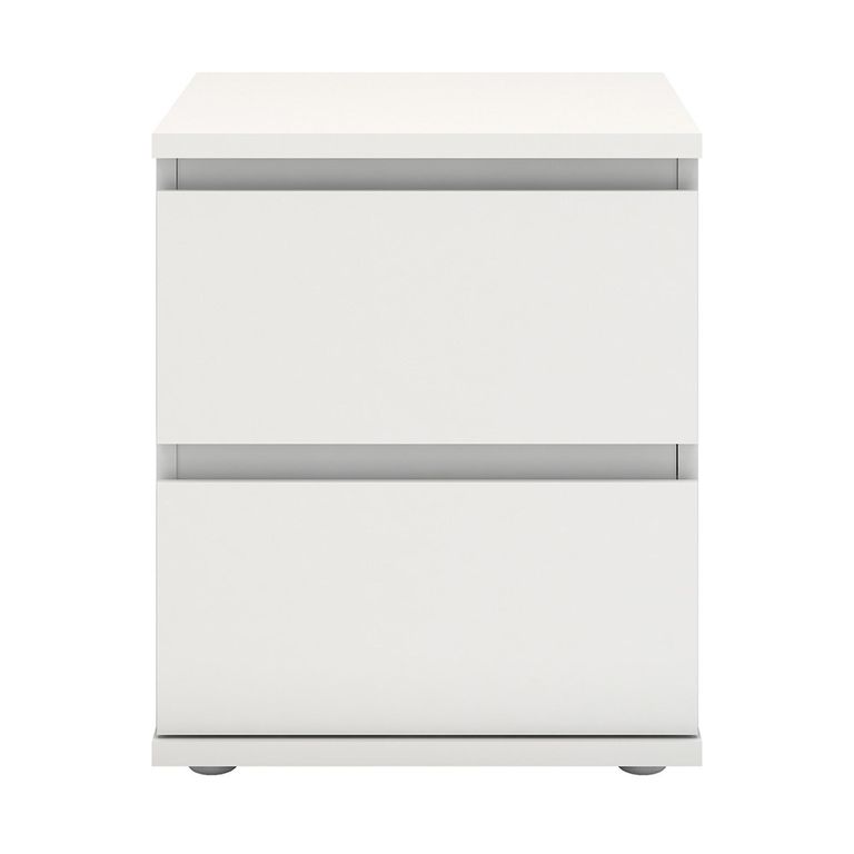 Nova Bedside Cabinet - 2 Drawer - White