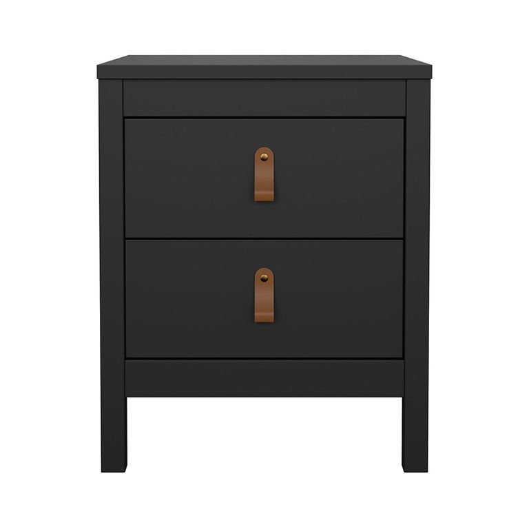 Barcelona Bedside Cabinet - 2 Drawer - Black