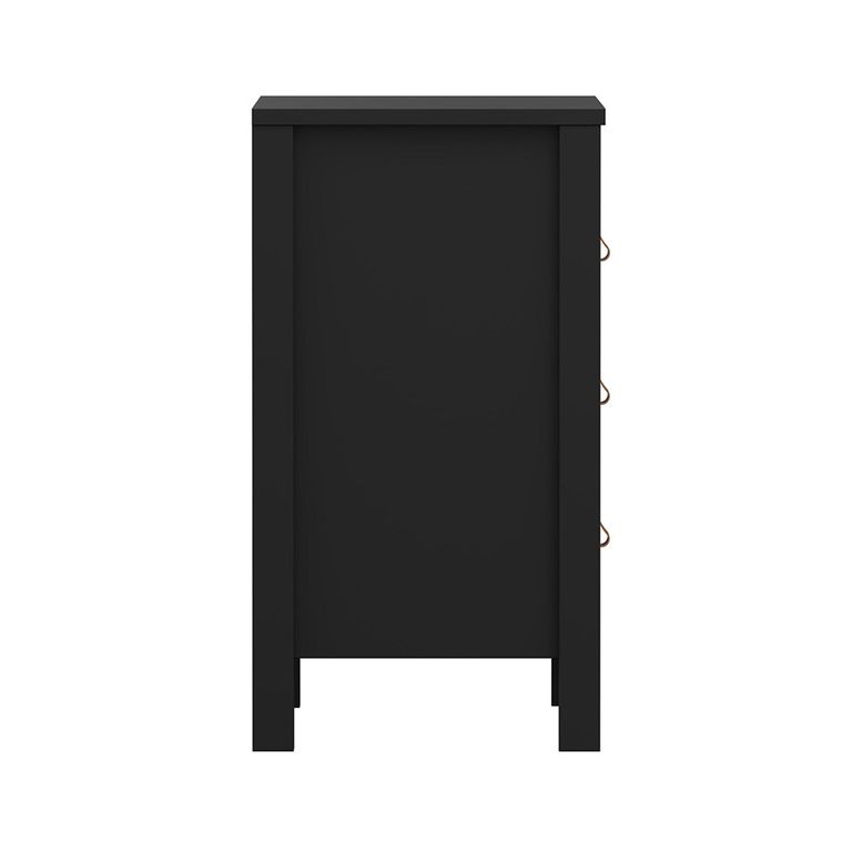 Barcelona Bedside Table - 3 Drawer - Matt Black