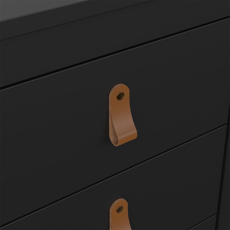 Barcelona Bedside Table - 3 Drawer - Matt Black