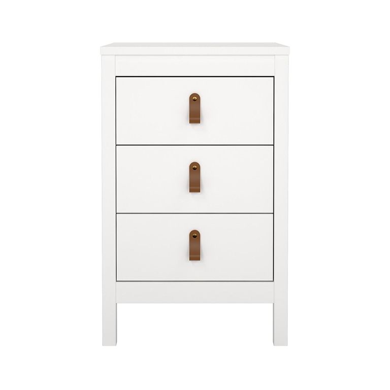 Barcelona Bedside Table - 3 Drawer - White