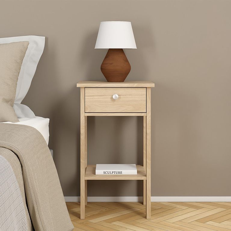 Madrid Bedside Table - 1 Drawer - Jackson Hickory Oak
