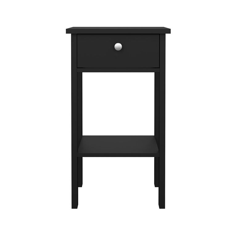 Madrid Bedside Table - 1 Drawer - Matt Black