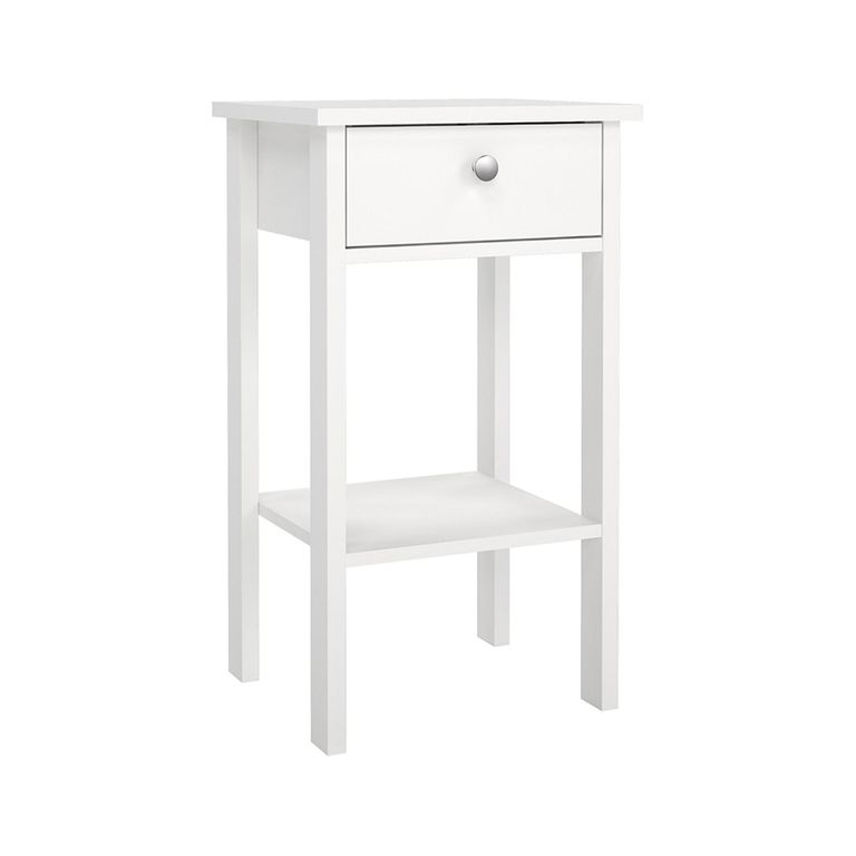 Madrid Bedside Table - 1 Drawer - White