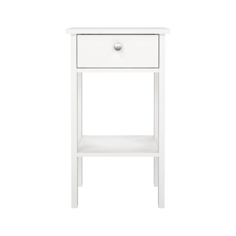 Madrid Bedside Table - 1 Drawer - White