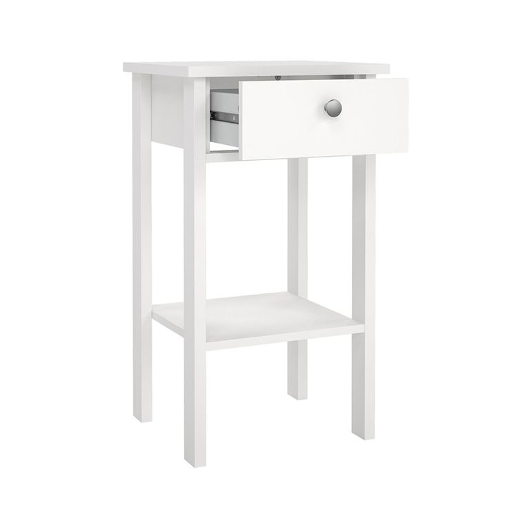 Madrid Bedside Table - 1 Drawer - White