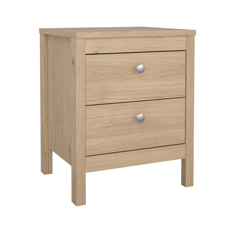 Madrid Bedside Table - 2 Drawer - Jackson Hickory Oak