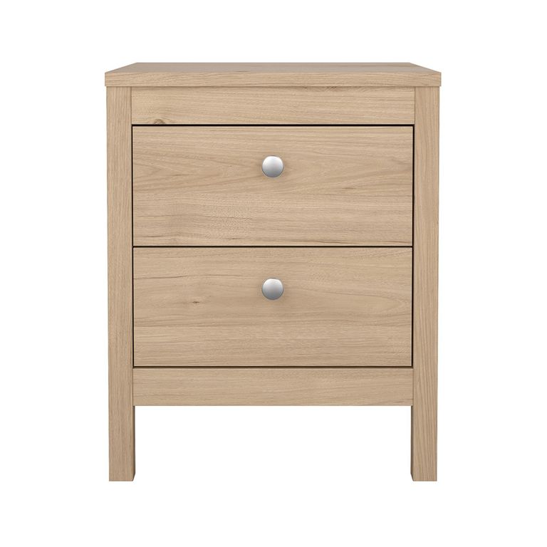 Madrid Bedside Table - 2 Drawer - Jackson Hickory Oak