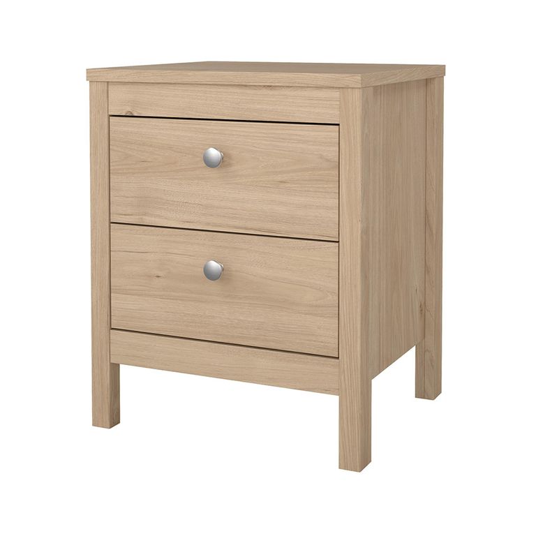 Madrid Bedside Table - 2 Drawer - Jackson Hickory Oak
