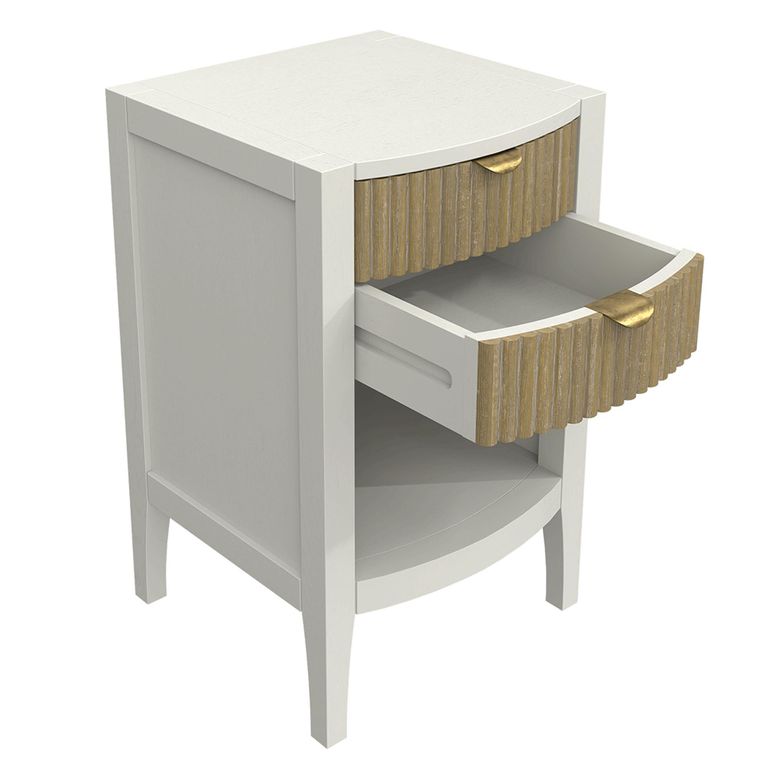 Abbeydale Bedside Table - 2 Drawer - Soft Natural Painted