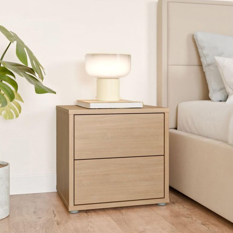 Alice Springs Bedside Cabinet - 2 Drawer - Low - Elegancia Oak