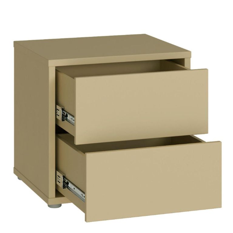 Alice Springs Bedside Cabinet - 2 Drawer - Low - Butter Yellow