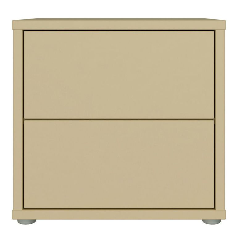 Alice Springs Bedside Cabinet - 2 Drawer - Low - Butter Yellow