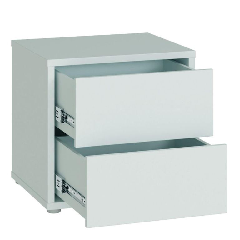 Alice Springs Bedside Cabinet - 2 Drawer - Low - Light Grey
