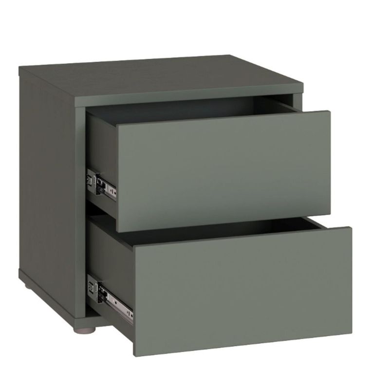 Alice Springs Bedside Cabinet - 2 Drawer - Low - Sage Green