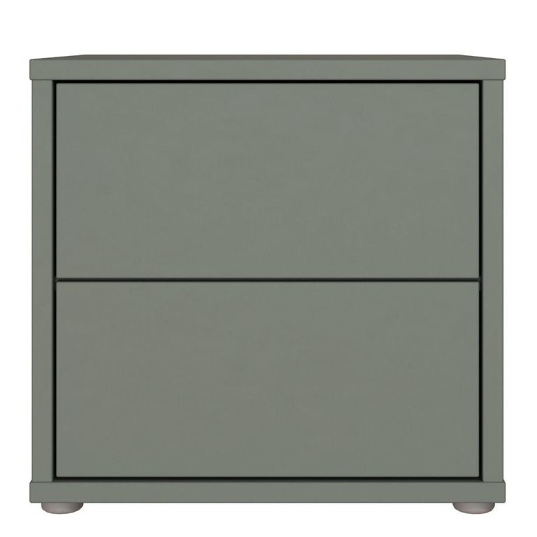 Alice Springs Bedside Cabinet - 2 Drawer - Low - Sage Green
