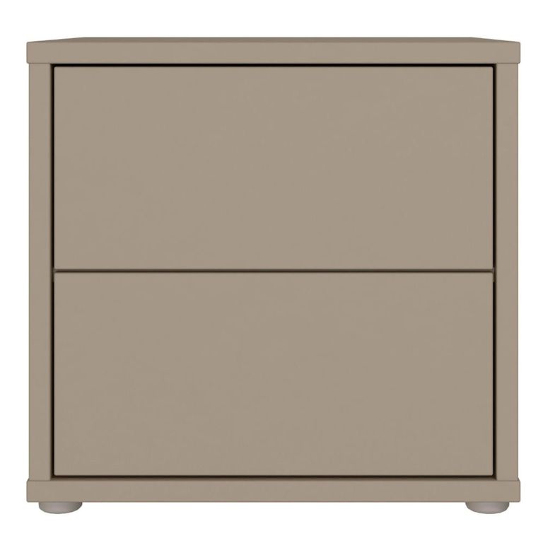 Alice Springs Bedside Cabinet - 2 Drawer - Low - Taupe