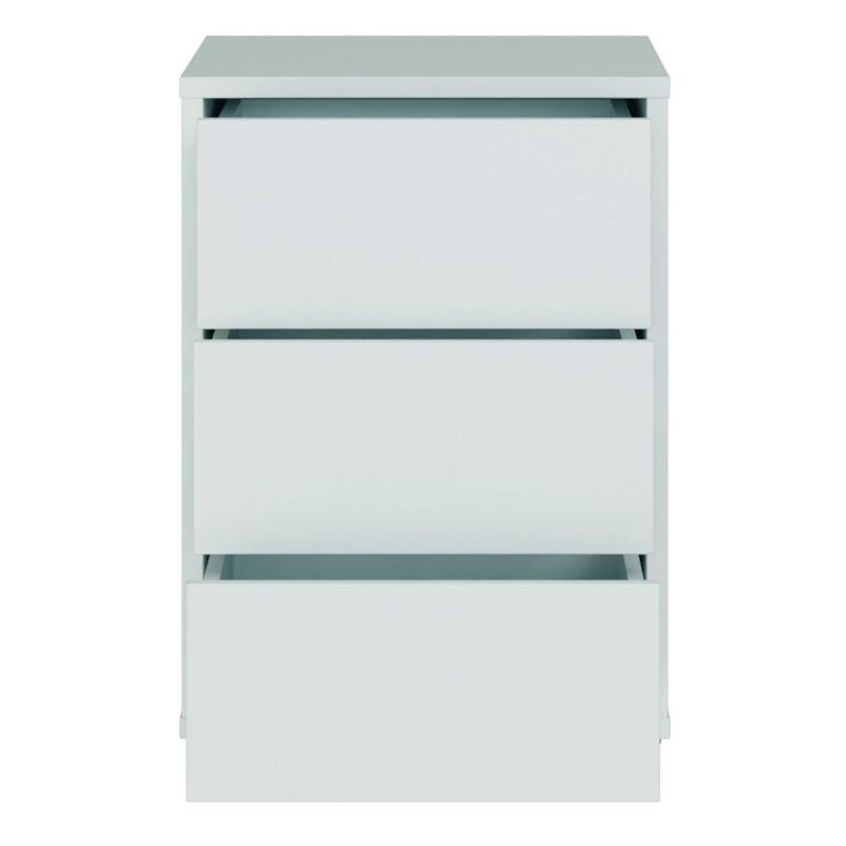 Alice Springs Bedside Cabinet - 3 Drawer - Light Grey