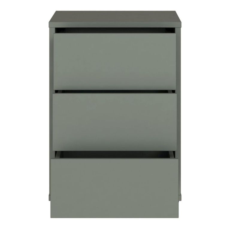 Alice Springs Bedside Cabinet - 3 Drawer - Sage Green