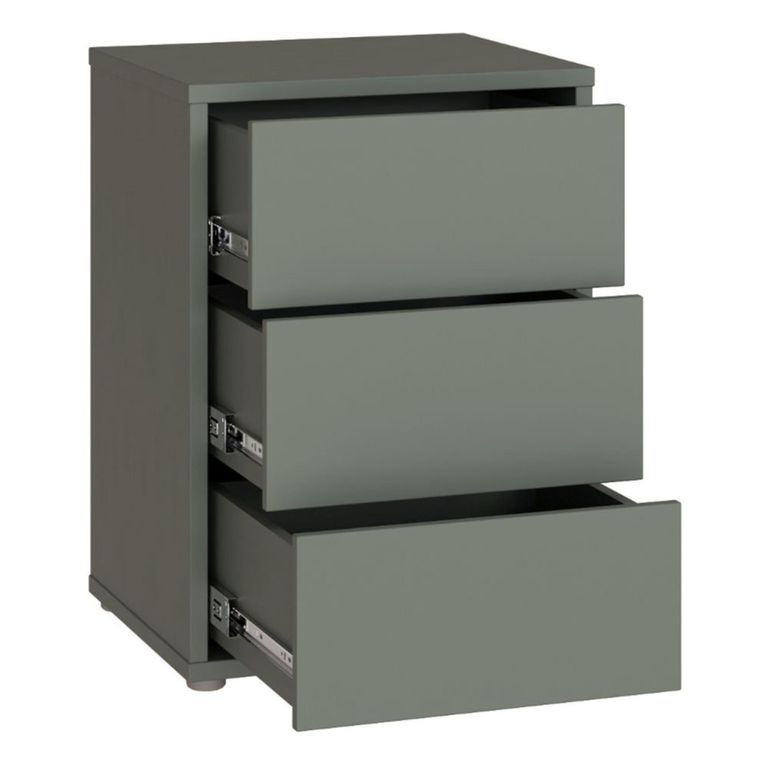 Alice Springs Bedside Cabinet - 3 Drawer - Sage Green