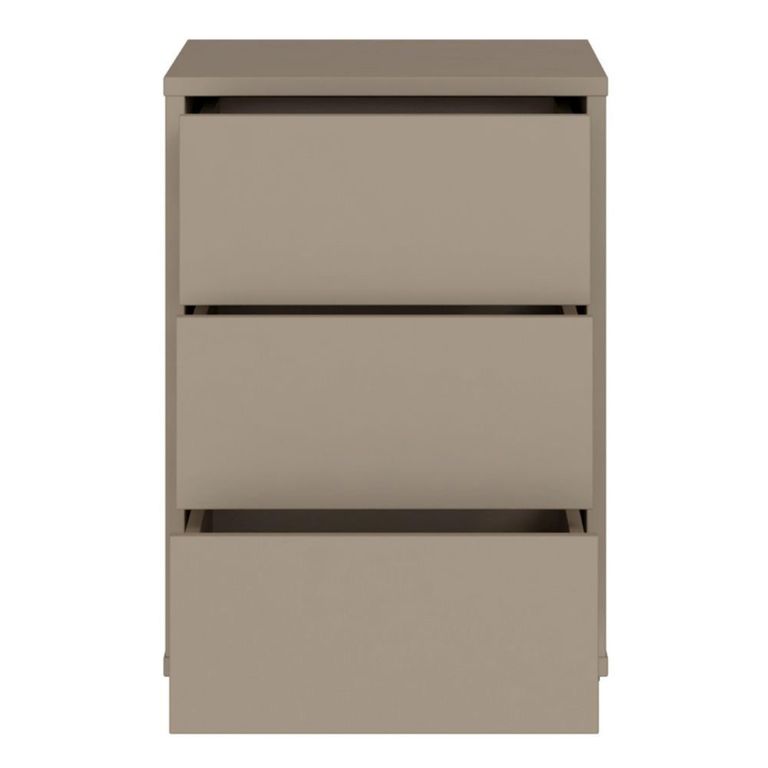 Alice Springs Bedside Cabinet - 3 Drawer - Taupe