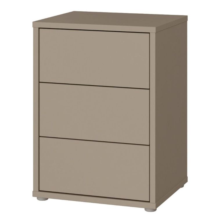 Alice Springs Bedside Cabinet - 3 Drawer - Taupe