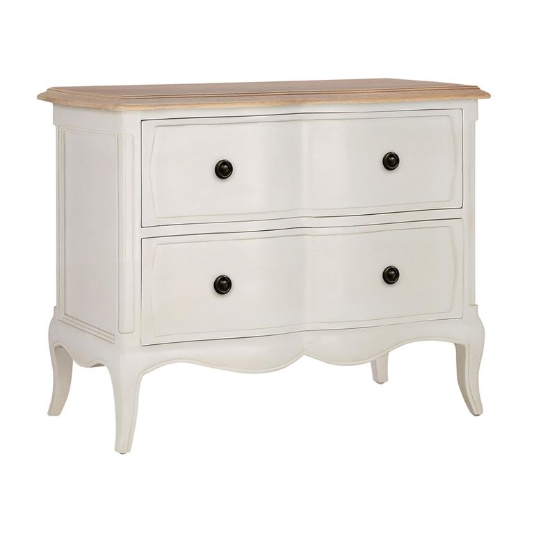 Amelie Bedside Cabinet - 2 Drawer - Wide - White