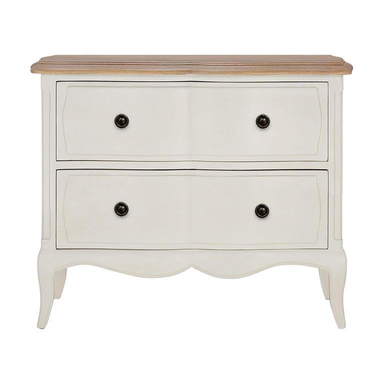 Amelie Bedside Cabinet - 2 Drawer - Wide - White
