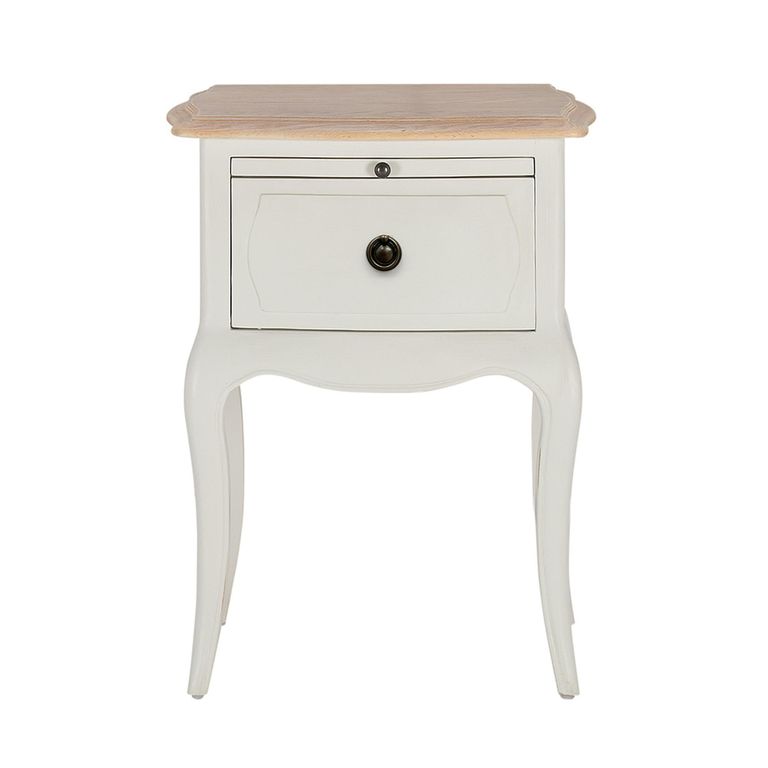 Amelie Bedside Table - 1 Drawer - White