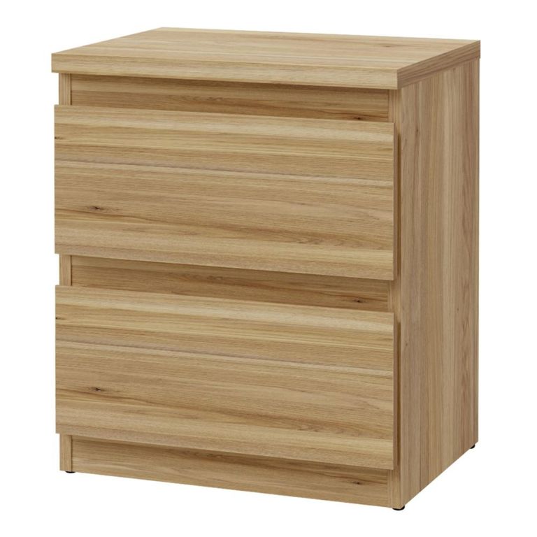 Edmore Bedside Cabinet - 2 Drawer - Light Oak