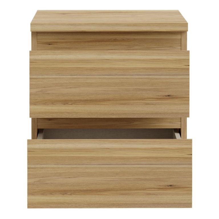 Edmore Bedside Cabinet - 2 Drawer - Light Oak