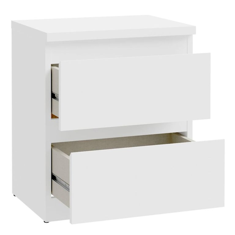 Edmore Bedside Cabinet - 2 Drawer - White