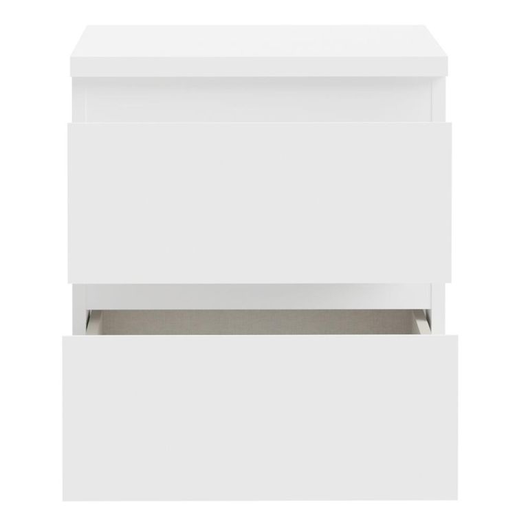 Edmore Bedside Cabinet - 2 Drawer - White