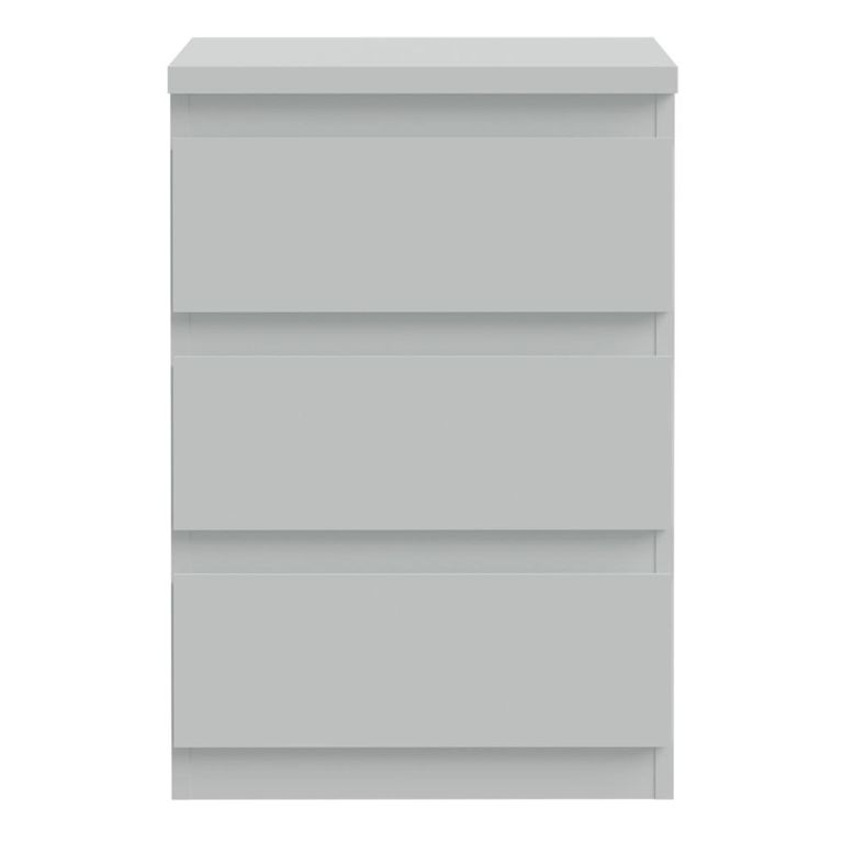 Edmore Bedside Cabinet - 3 Drawer - Light Grey