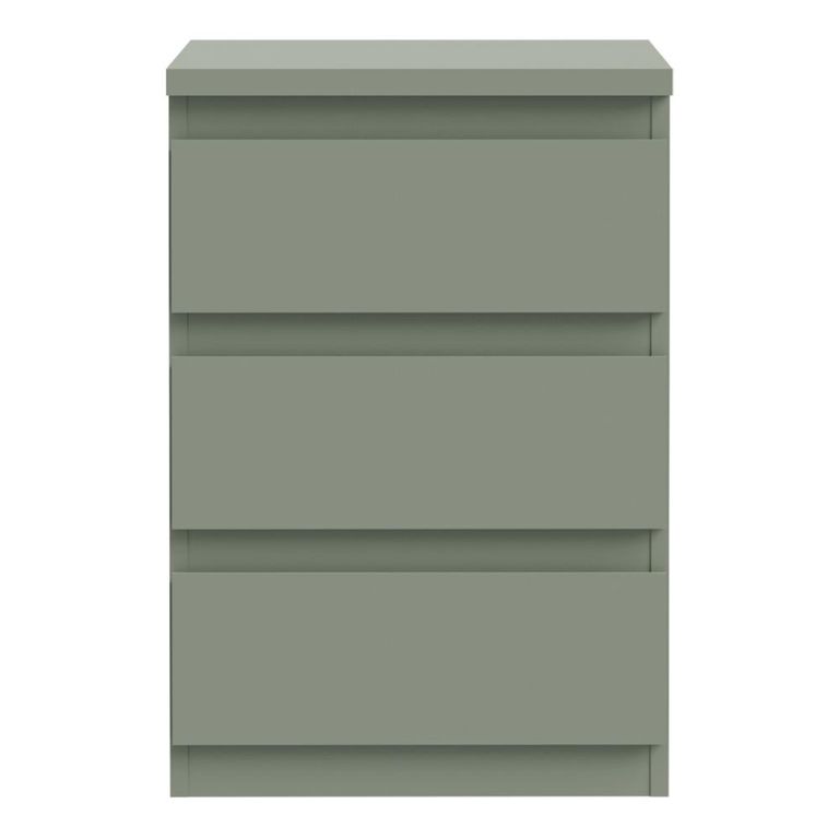 Edmore Bedside Cabinet - 3 Drawer - Sage Green