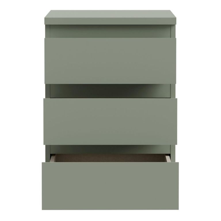 Edmore Bedside Cabinet - 3 Drawer - Sage Green