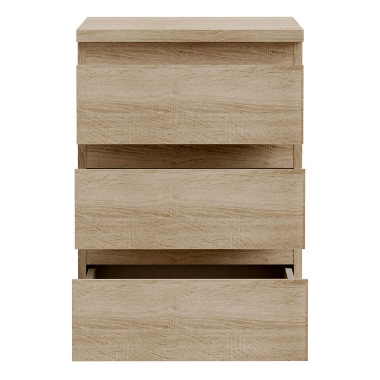 Edmore Bedside Cabinet - 3 Drawer - Sonoma Oak