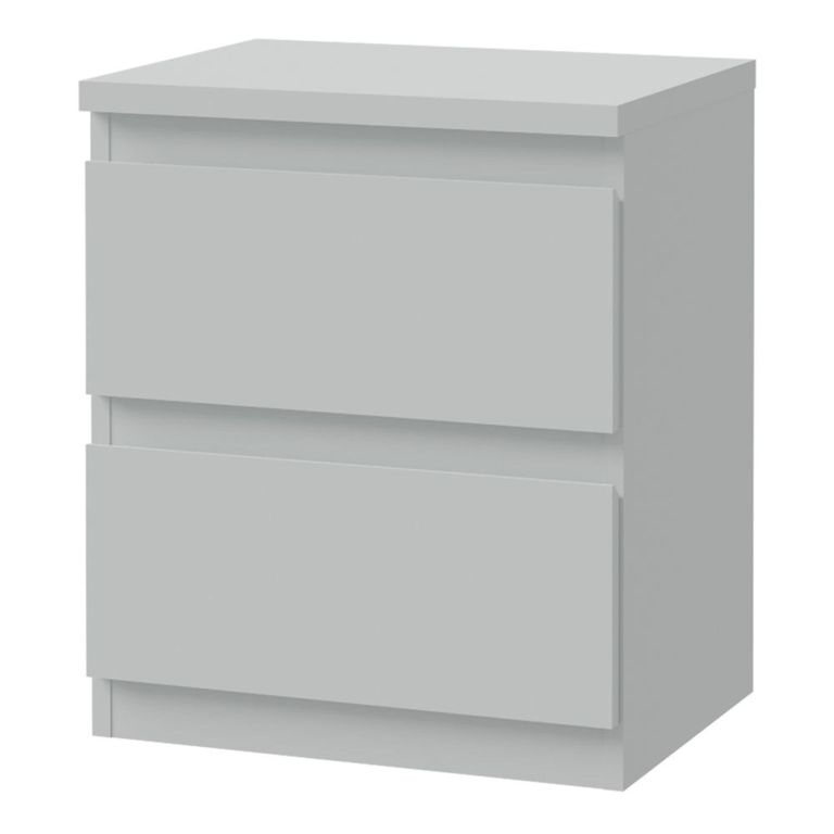 Edmore Bedside Cabinet - 2 Drawer - Light Grey