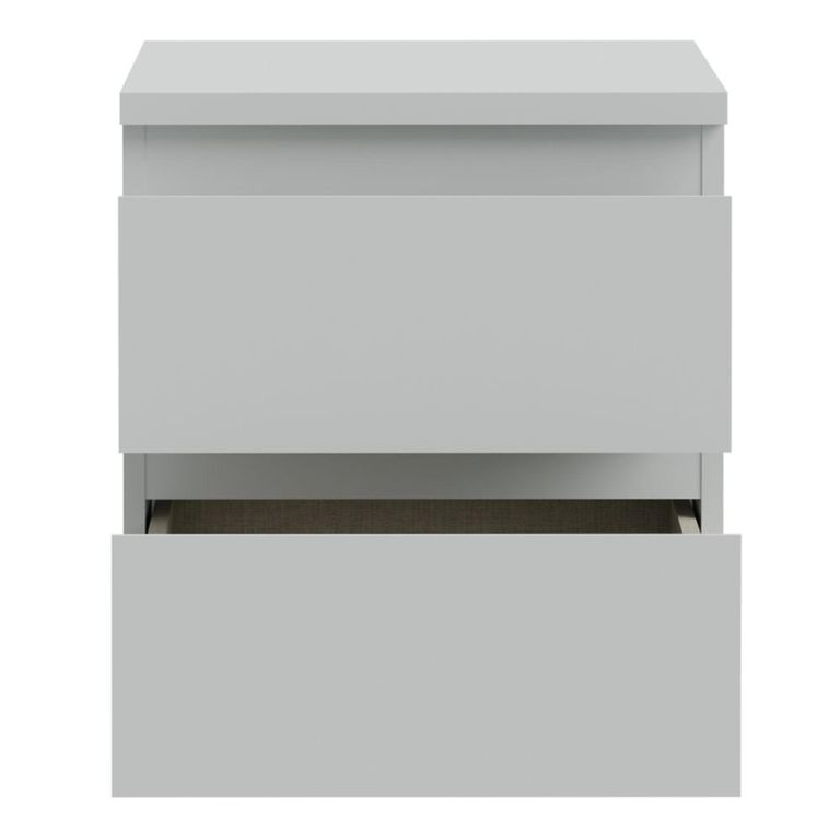 Edmore Bedside Cabinet - 2 Drawer - Light Grey