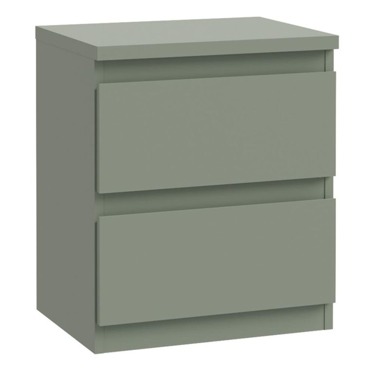 Edmore Bedside Cabinet - 2 Drawer - Sage Green