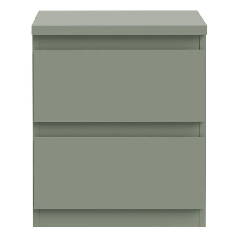 Edmore Bedside Cabinet - 2 Drawer - Sage Green