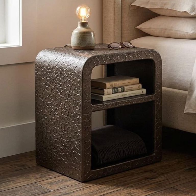Dorma Bedside Table - Bronze - Metal