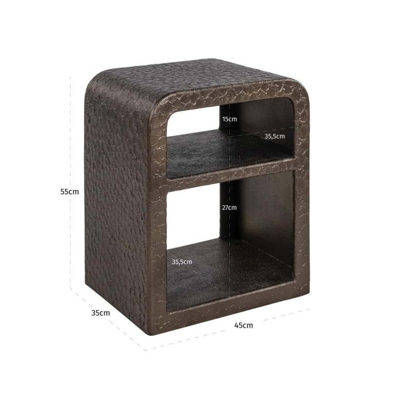 Dorma Bedside Table - Bronze - Metal