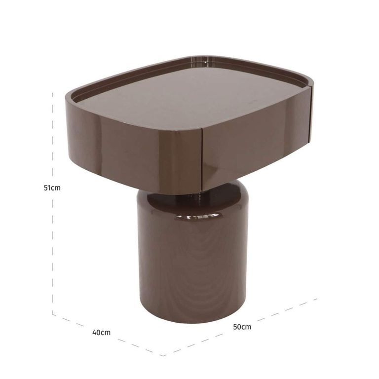 Romee Bedside Table - 1 Drawer - Oval - Chestnut