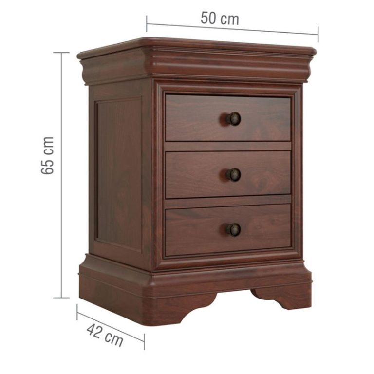 Antoinette Bedside Cabinet - 3 Drawer - Cherrywood