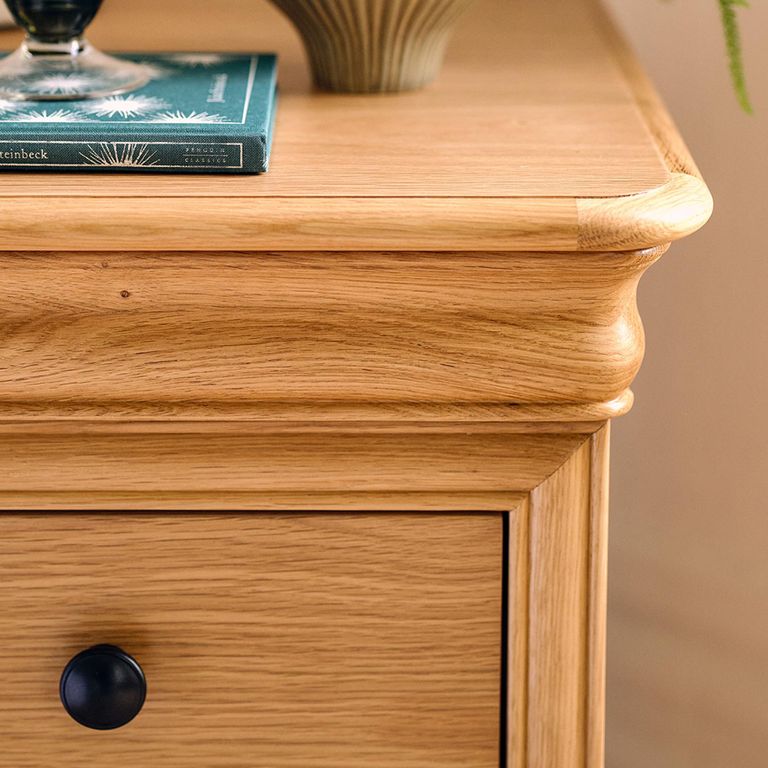 Bordeaux Bedside Cabinet - 3 Drawer - Natural - Oak